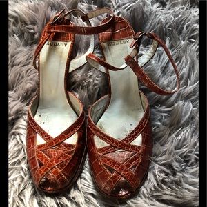 Audley leather high heeled sandals